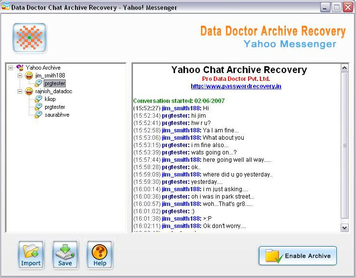 Yahoo Messenger Chat Recovery